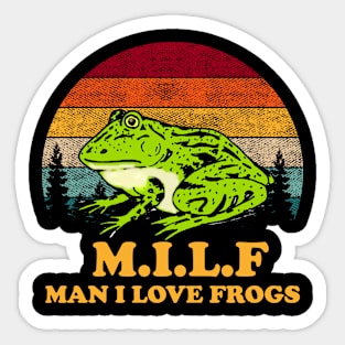 Man i love frogs vintage Sticker